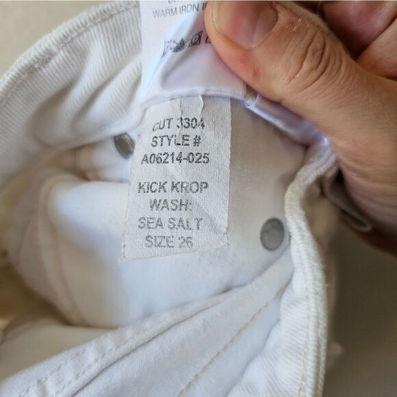 AMO White Kick Drop Jeans In Sea Salt Size 26 - Picture 7 of 8